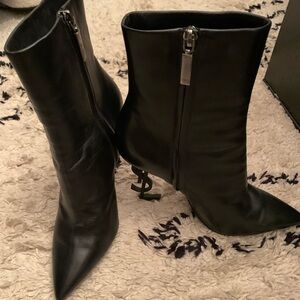 YSL Opyum Black Ankle Boots